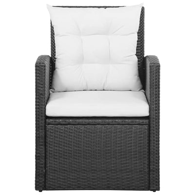 5 Piece Garden Lounge Set with Cushions Poly Rattan Black Payday Deals