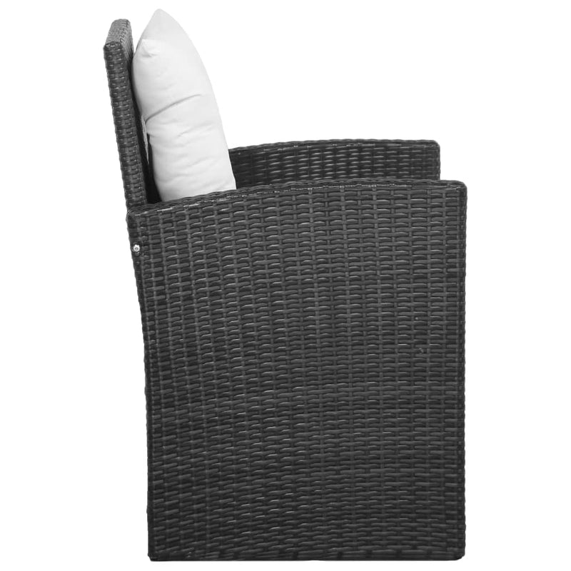 5 Piece Garden Lounge Set with Cushions Poly Rattan Black Payday Deals