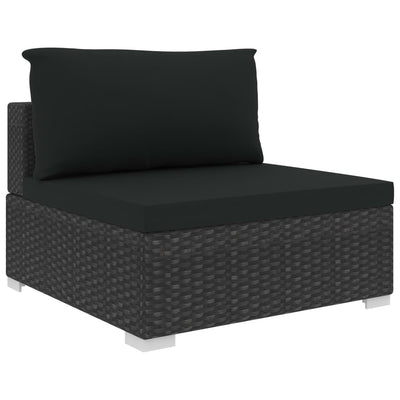 5 Piece Garden Lounge Set with Cushions Poly Rattan Black Payday Deals