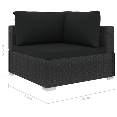 5 Piece Garden Lounge Set with Cushions Poly Rattan Black Payday Deals