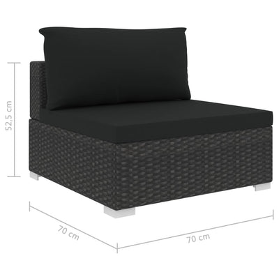 5 Piece Garden Lounge Set with Cushions Poly Rattan Black Payday Deals