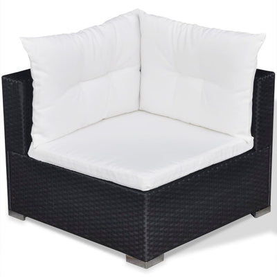 5 Piece Garden Lounge Set with Cushions Poly Rattan Black Payday Deals