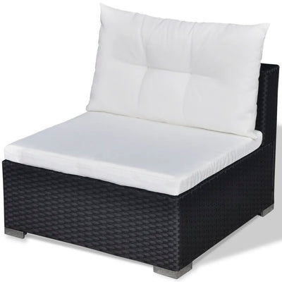 5 Piece Garden Lounge Set with Cushions Poly Rattan Black Payday Deals