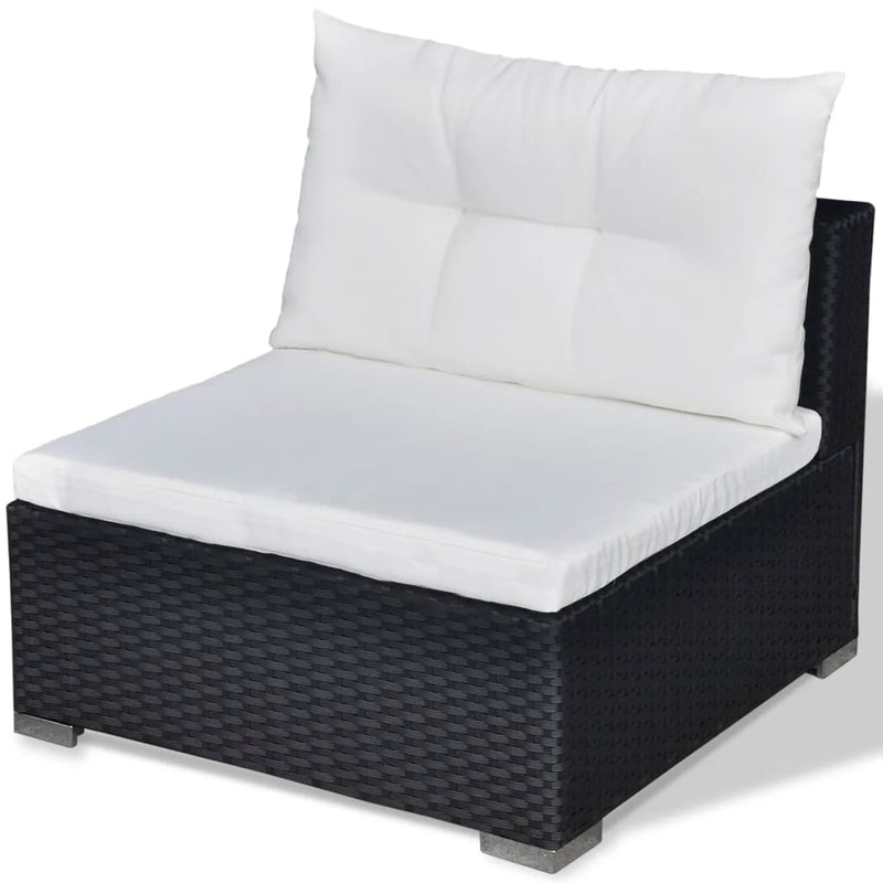 5 Piece Garden Lounge Set with Cushions Poly Rattan Black Payday Deals