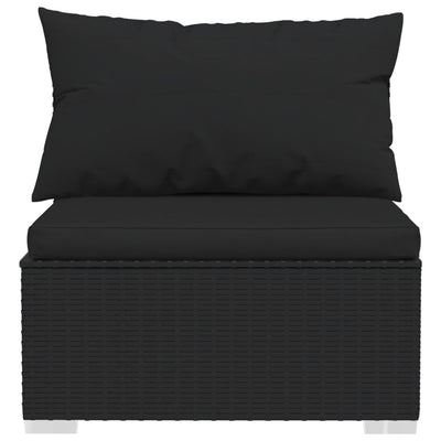 5 Piece Garden Lounge Set with Cushions Poly Rattan Black Payday Deals