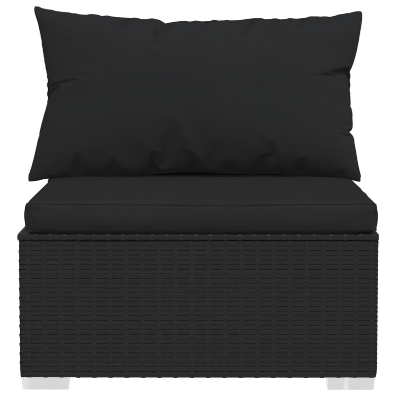 5 Piece Garden Lounge Set with Cushions Poly Rattan Black Payday Deals