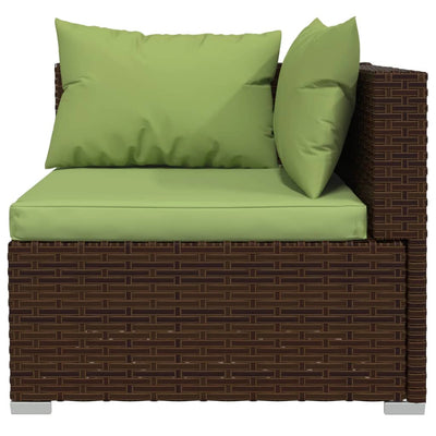 5 Piece Garden Lounge Set with Cushions Poly Rattan Brown Payday Deals
