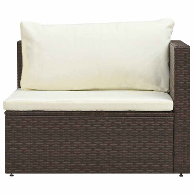 5 Piece Garden Lounge Set with Cushions Poly Rattan Brown Payday Deals