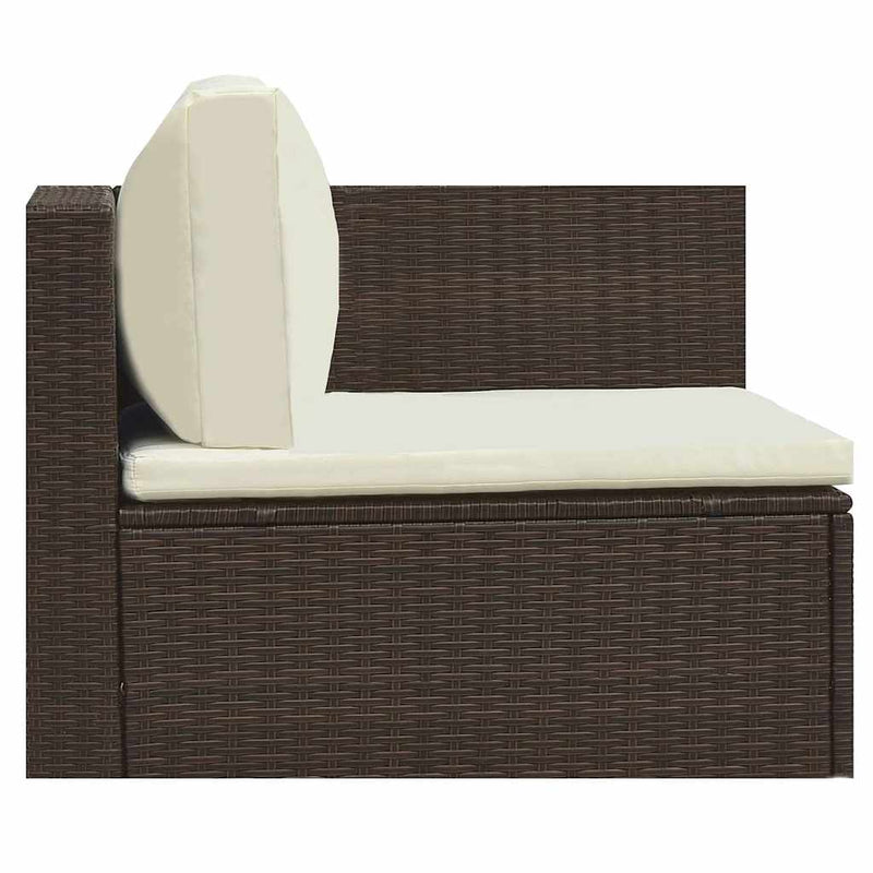 5 Piece Garden Lounge Set with Cushions Poly Rattan Brown Payday Deals
