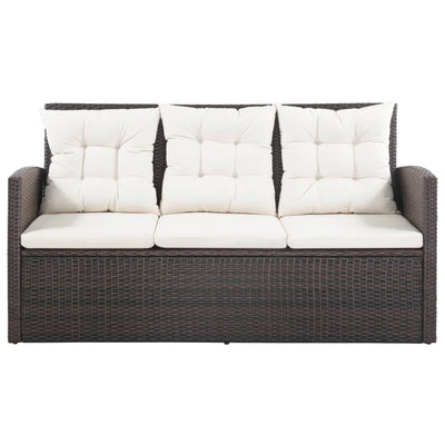 5 Piece Garden Lounge Set with Cushions Poly Rattan Brown Payday Deals