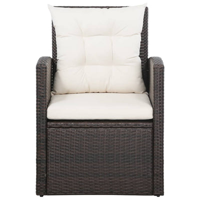 5 Piece Garden Lounge Set with Cushions Poly Rattan Brown Payday Deals