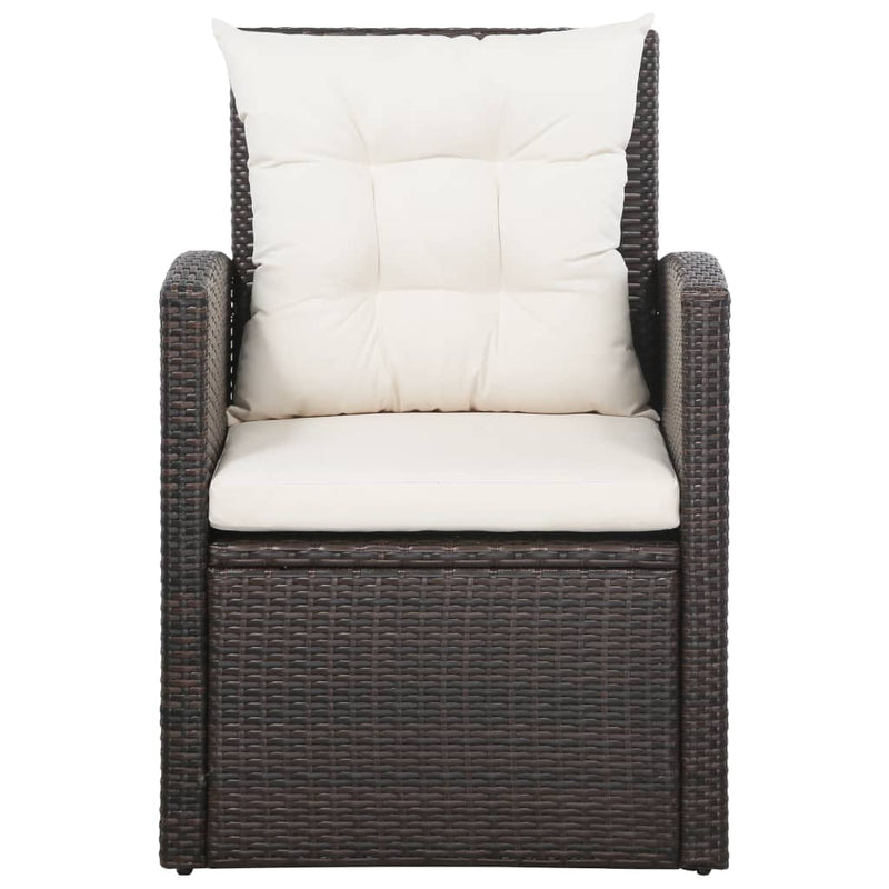5 Piece Garden Lounge Set with Cushions Poly Rattan Brown Payday Deals