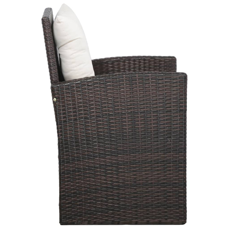 5 Piece Garden Lounge Set with Cushions Poly Rattan Brown Payday Deals