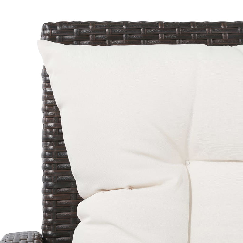 5 Piece Garden Lounge Set with Cushions Poly Rattan Brown Payday Deals