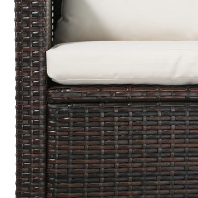 5 Piece Garden Lounge Set with Cushions Poly Rattan Brown Payday Deals