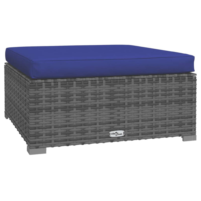 5 Piece Garden Lounge Set with Cushions Poly Rattan Grey Payday Deals