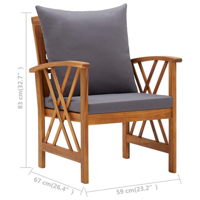 5 Piece Garden Lounge Set with Cushions Solid Acacia Wood Payday Deals