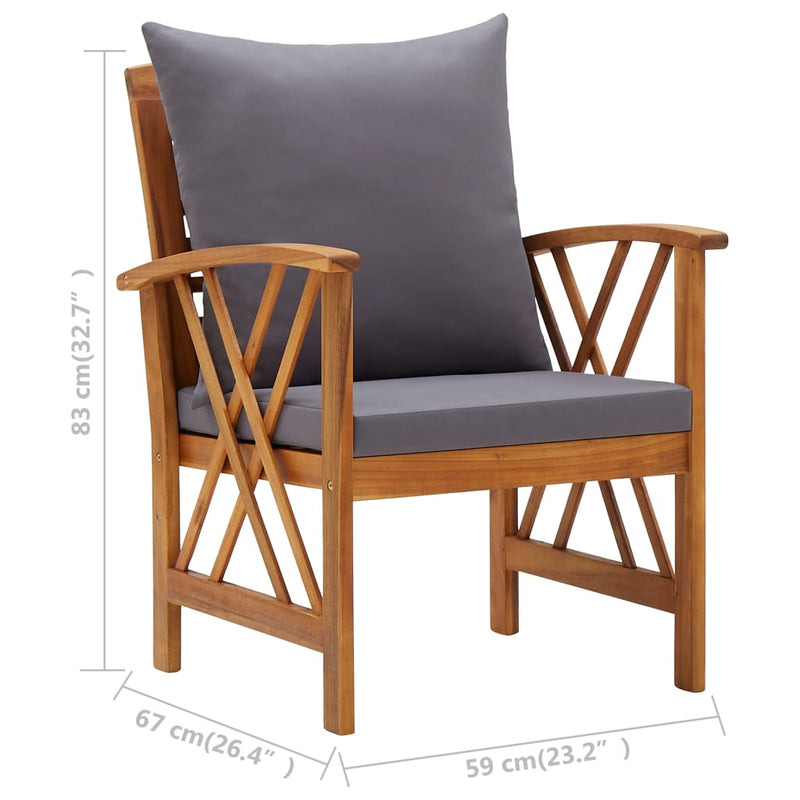 5 Piece Garden Lounge Set with Cushions Solid Acacia Wood Payday Deals