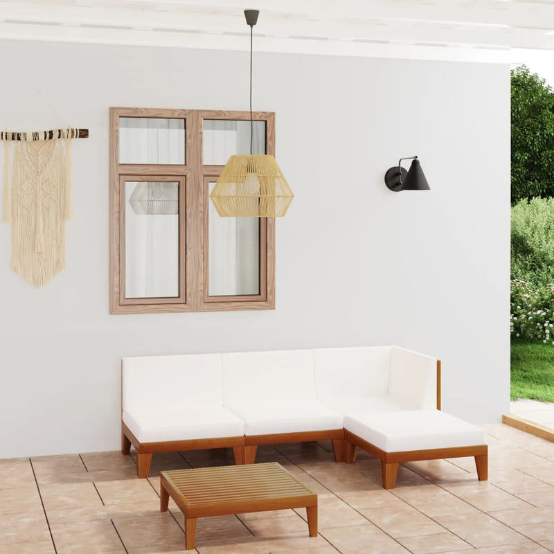 5 Piece Garden Lounge Set with Cushions Solid Acacia Wood Payday Deals