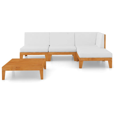 5 Piece Garden Lounge Set with Cushions Solid Acacia Wood Payday Deals