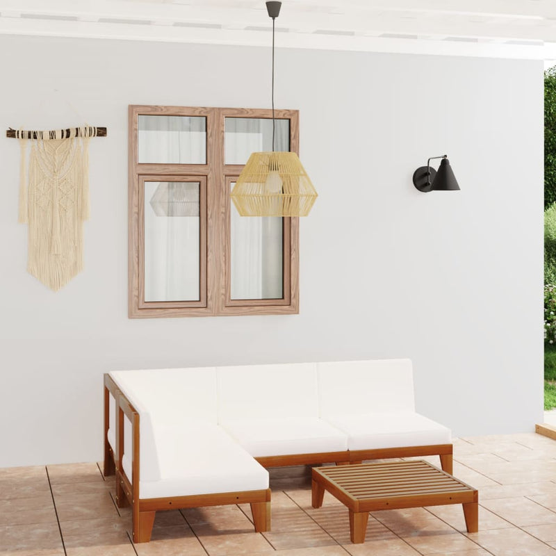 5 Piece Garden Lounge Set with Cushions Solid Acacia Wood Payday Deals