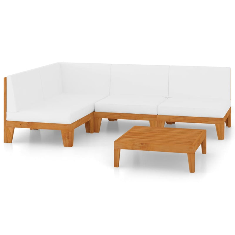 5 Piece Garden Lounge Set with Cushions Solid Acacia Wood Payday Deals
