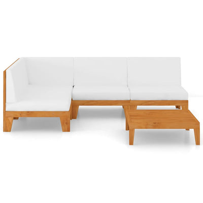 5 Piece Garden Lounge Set with Cushions Solid Acacia Wood Payday Deals