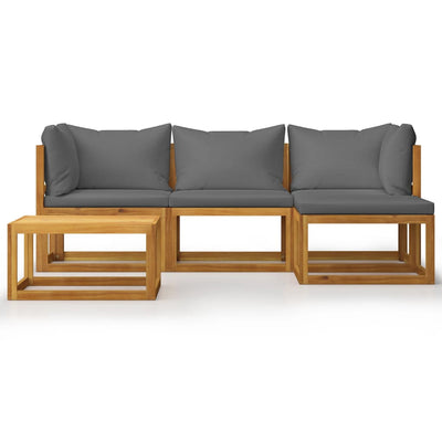 5 Piece Garden Lounge Set with Cushions Solid Acacia Wood Payday Deals