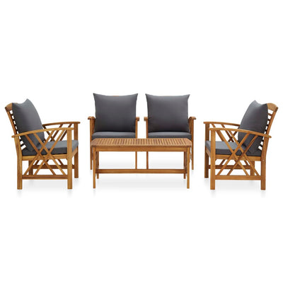 5 Piece Garden Lounge Set with Cushions Solid Acacia Wood Payday Deals