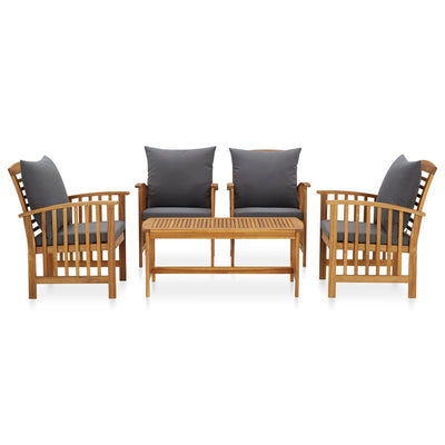 5 Piece Garden Lounge Set with Cushions Solid Acacia Wood (310255+2x310258) Payday Deals