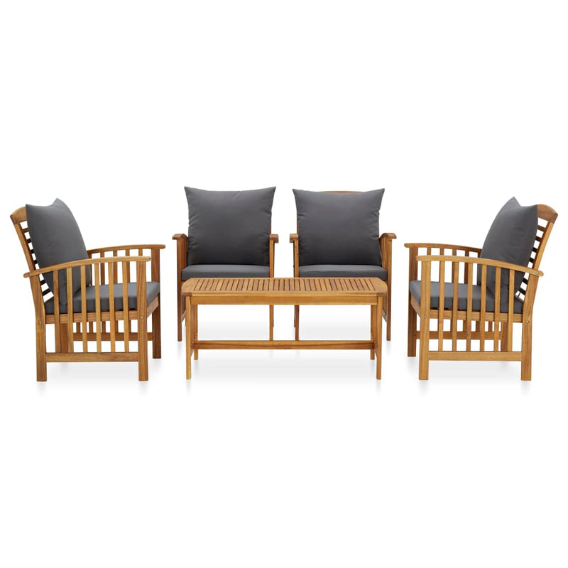 5 Piece Garden Lounge Set with Cushions Solid Acacia Wood (310255+2x310258) Payday Deals