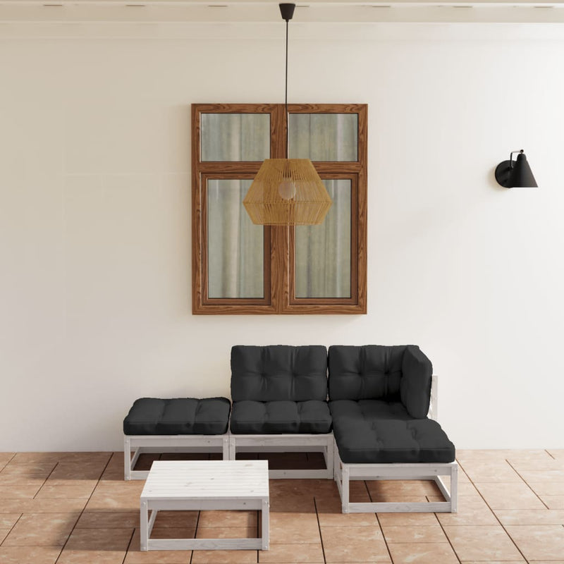 5 Piece Garden Lounge Set with Cushions Solid Pinewood Payday Deals