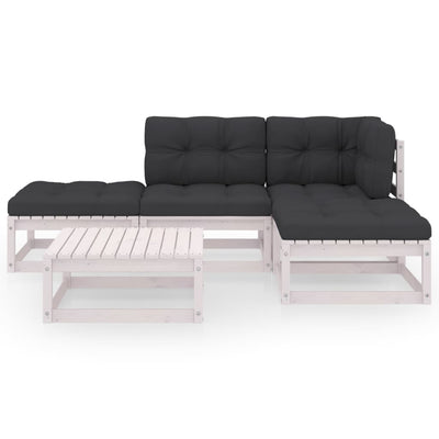 5 Piece Garden Lounge Set with Cushions Solid Pinewood Payday Deals