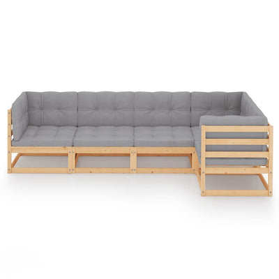 5 Piece Garden Lounge Set with Cushions Solid Pinewood Payday Deals