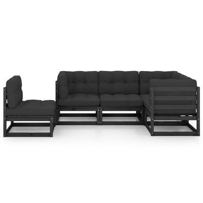 5 Piece Garden Lounge Set with Cushions Solid Pinewood Payday Deals