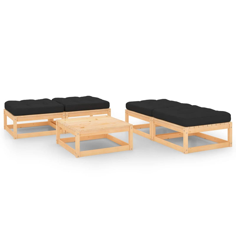 5 Piece Garden Lounge Set with Cushions Solid Pinewood Payday Deals