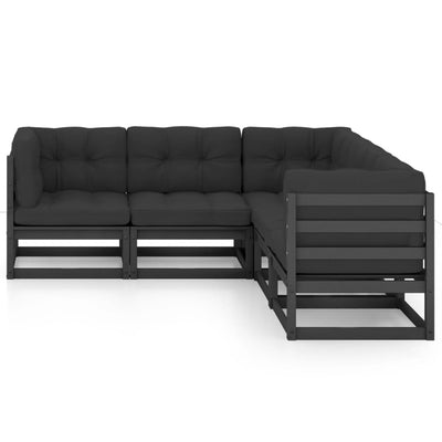 5 Piece Garden Lounge Set with Cushions Solid Pinewood Payday Deals