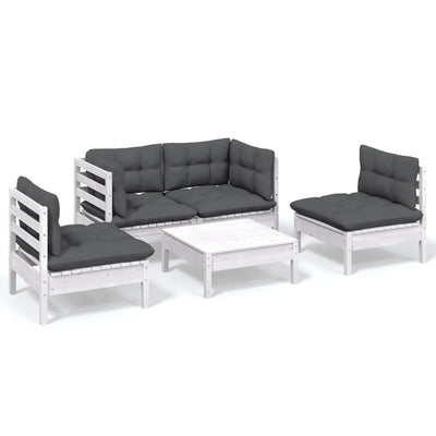 5 Piece Garden Lounge Set with Cushions Solid Pinewood Payday Deals