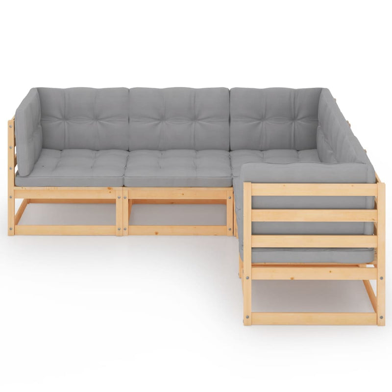 5 Piece Garden Lounge Set with Cushions Solid Pinewood Payday Deals