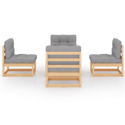 5 Piece Garden Lounge Set with Cushions Solid Pinewood Payday Deals