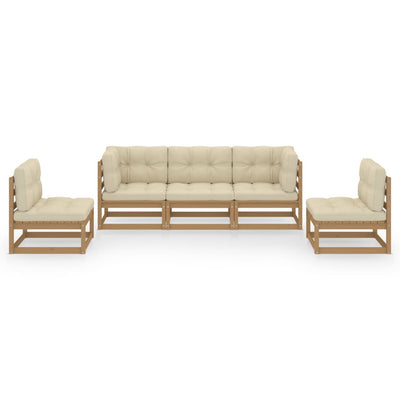 5 Piece Garden Lounge Set with Cushions Solid Pinewood Payday Deals