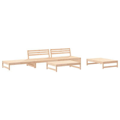 5 Piece Garden Lounge Set with Cushions Solid Wood Payday Deals
