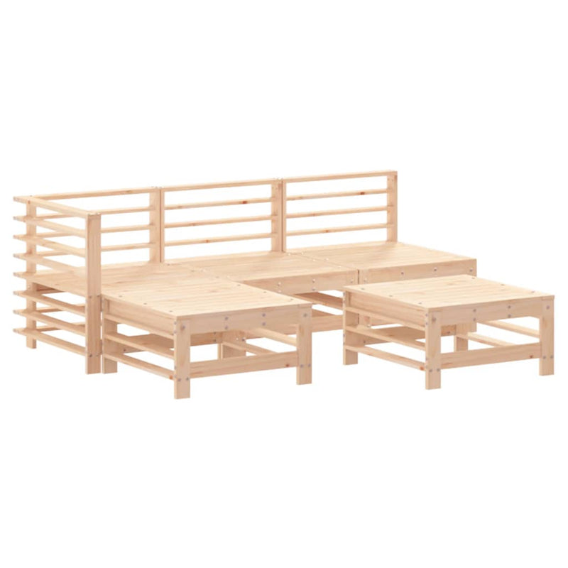5 Piece Garden Lounge Set with Cushions Solid Wood Payday Deals
