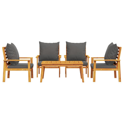 5 Piece Garden Lounge Set with Cushions Solid Wood Acacia Payday Deals