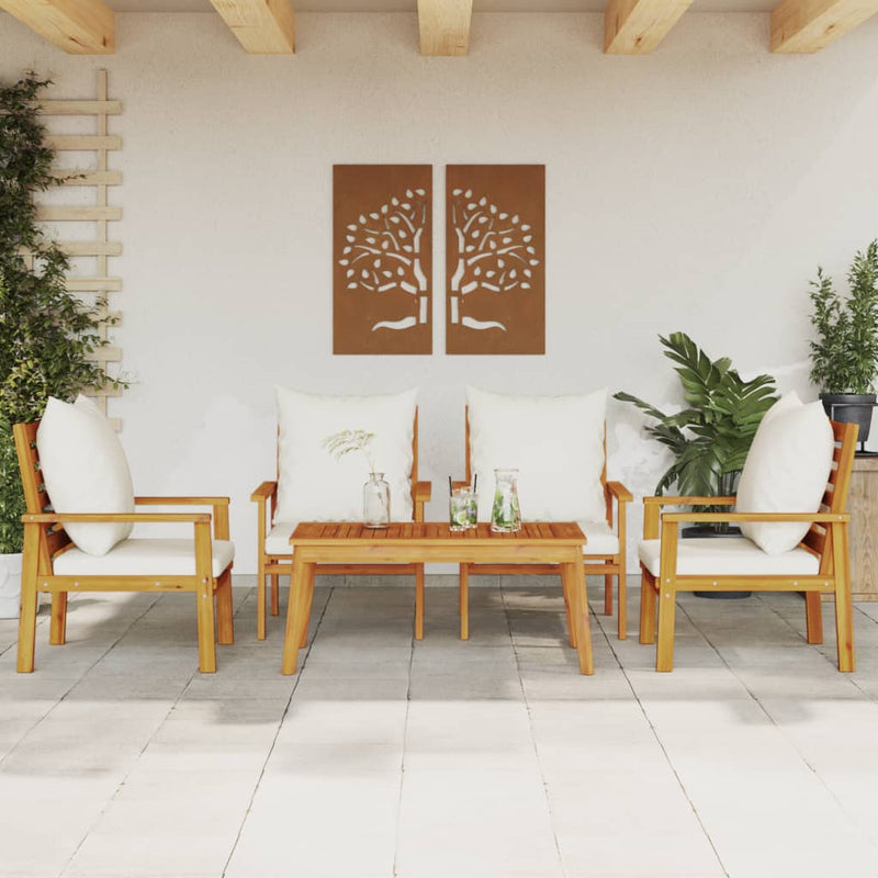 5 Piece Garden Lounge Set with Cushions Solid Wood Acacia Payday Deals