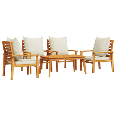 5 Piece Garden Lounge Set with Cushions Solid Wood Acacia Payday Deals