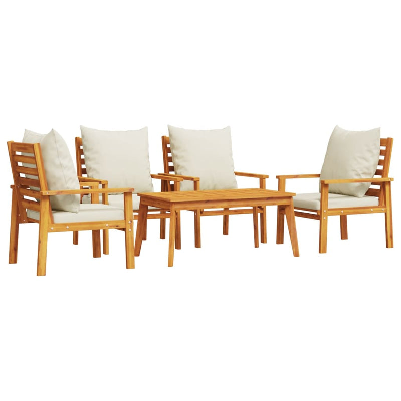 5 Piece Garden Lounge Set with Cushions Solid Wood Acacia Payday Deals