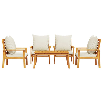 5 Piece Garden Lounge Set with Cushions Solid Wood Acacia Payday Deals