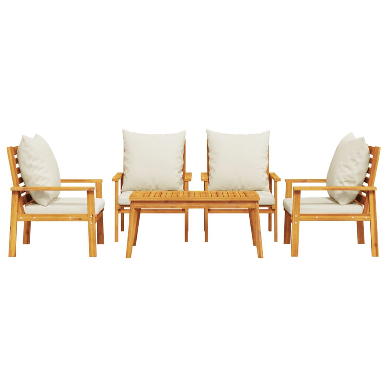 5 Piece Garden Lounge Set with Cushions Solid Wood Acacia Payday Deals