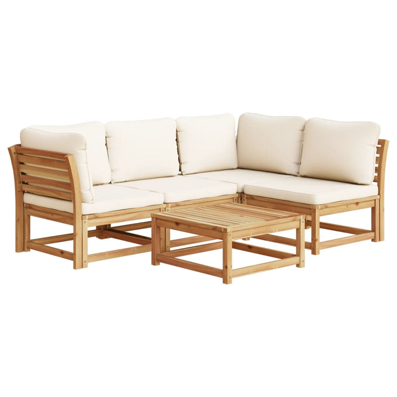 5 Piece Garden Lounge Set with Cushions Solid Wood Acacia Payday Deals